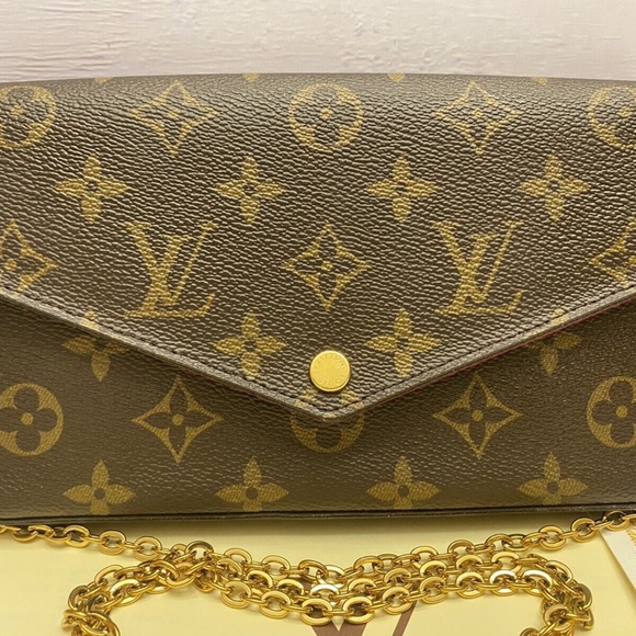 Louis Vuitton Felicie Monogram Fuchsia Clutch Crossbody (SP2186) + Receipt 🌸 - Picture 3 of 14